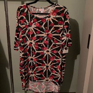 Lularoe large black with flowers Irma shirt